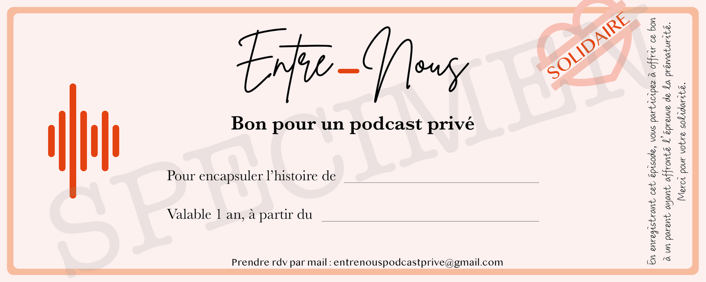 Bon pour un Podcast Privé solidaire